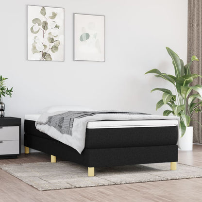 Struttura Letto a Rete a Molle Nero 100x200 cm in Tessuto | homemem39