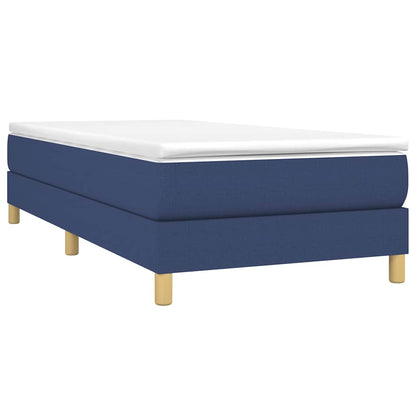 Struttura Letto a Rete a Molle Blu 100x200 cm in Tessuto