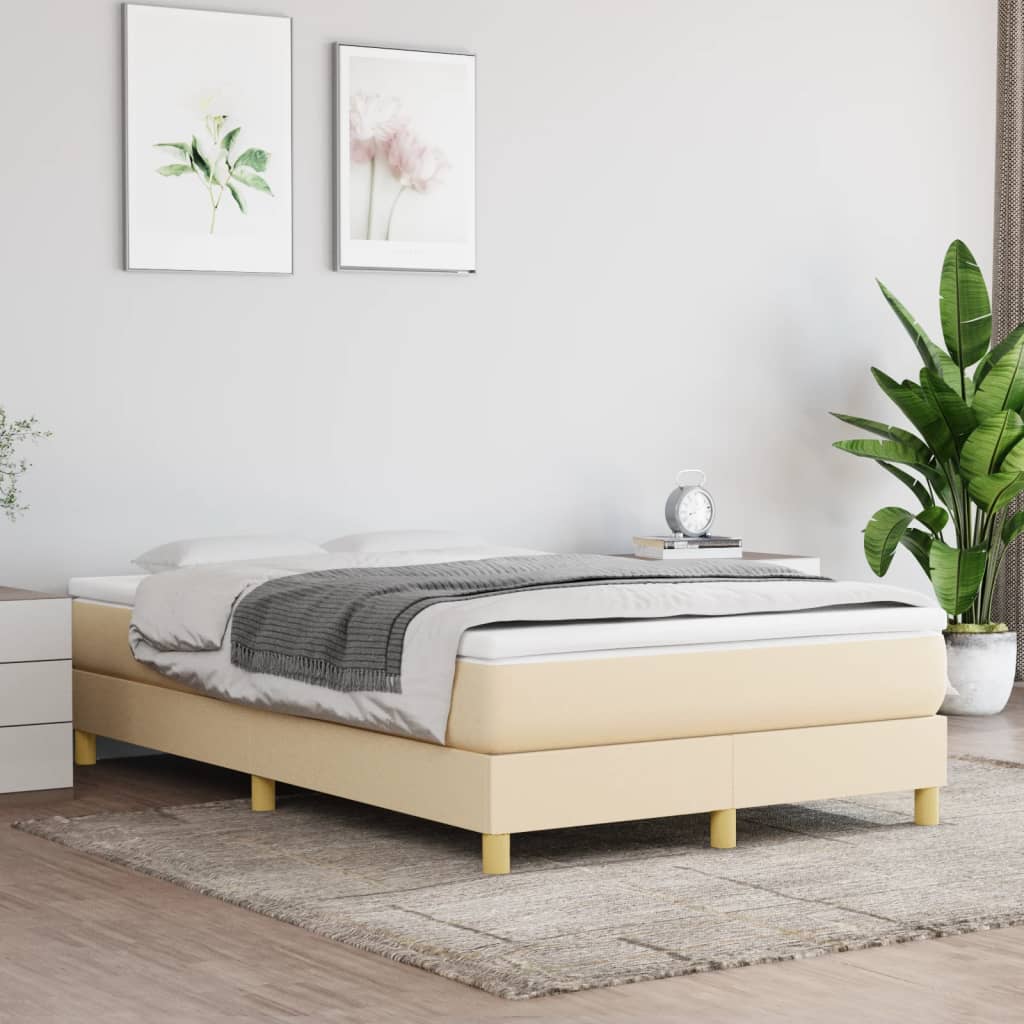 Struttura Letto a Rete a Molle Crema 120x200 cm Tessuto | homemem39