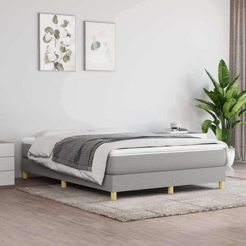 Struttura Letto a Rete a Molle Grigio Chiaro 140x190 cm Tessuto