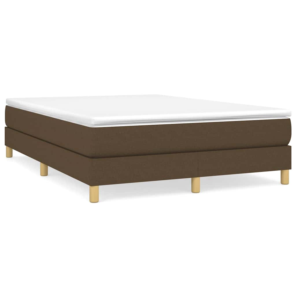 Struttura Letto a Rete a Molle Marrone Scuro 140x190 cm Tessuto