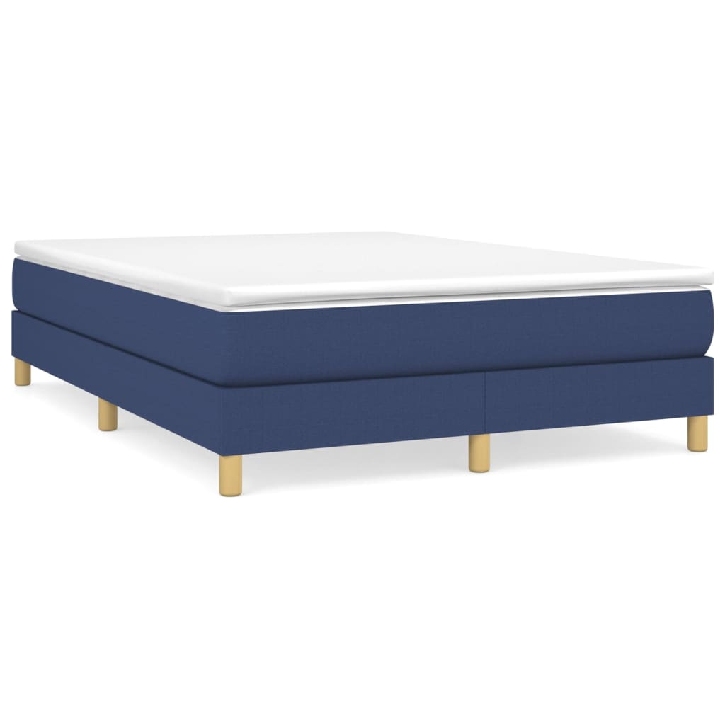 Struttura Letto a Rete a Molle Blu 140x190 cm in Tessuto