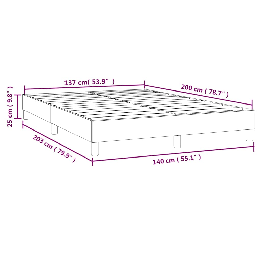 Struttura Letto a Rete a Molle Crema 140x200 cm in Tessuto