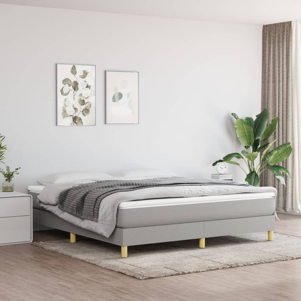 Struttura Letto a Rete a Molle Grigio Chiaro 160x200 cm Tessuto