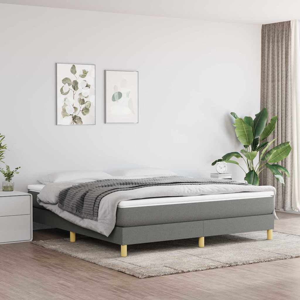Struttura Letto a Rete a Molle Grigio Scuro 160x200 cm Tessuto
