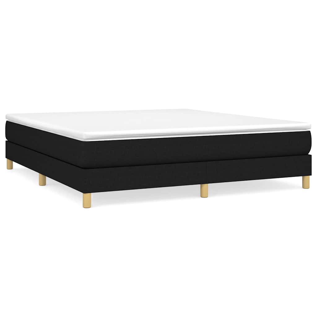 Struttura Letto a Rete a Molle Nero 160x200 cm in Tessuto