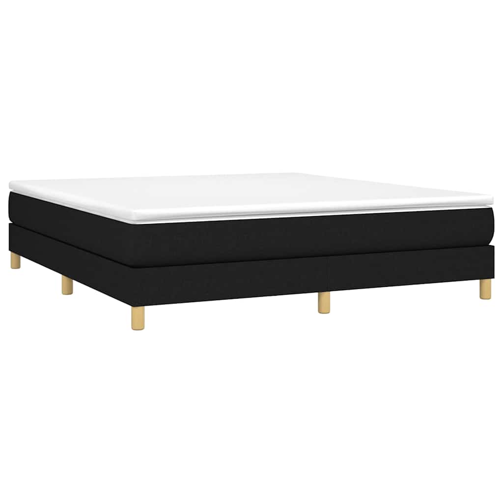 Struttura Letto a Rete a Molle Nero 160x200 cm in Tessuto