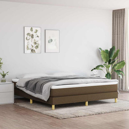Struttura Letto a Rete a Molle Marrone Scuro 160x200 cm Tessuto