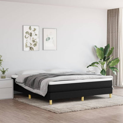 Struttura Letto a Rete a Molle Nero 180x200 cm in Tessuto | homemem39