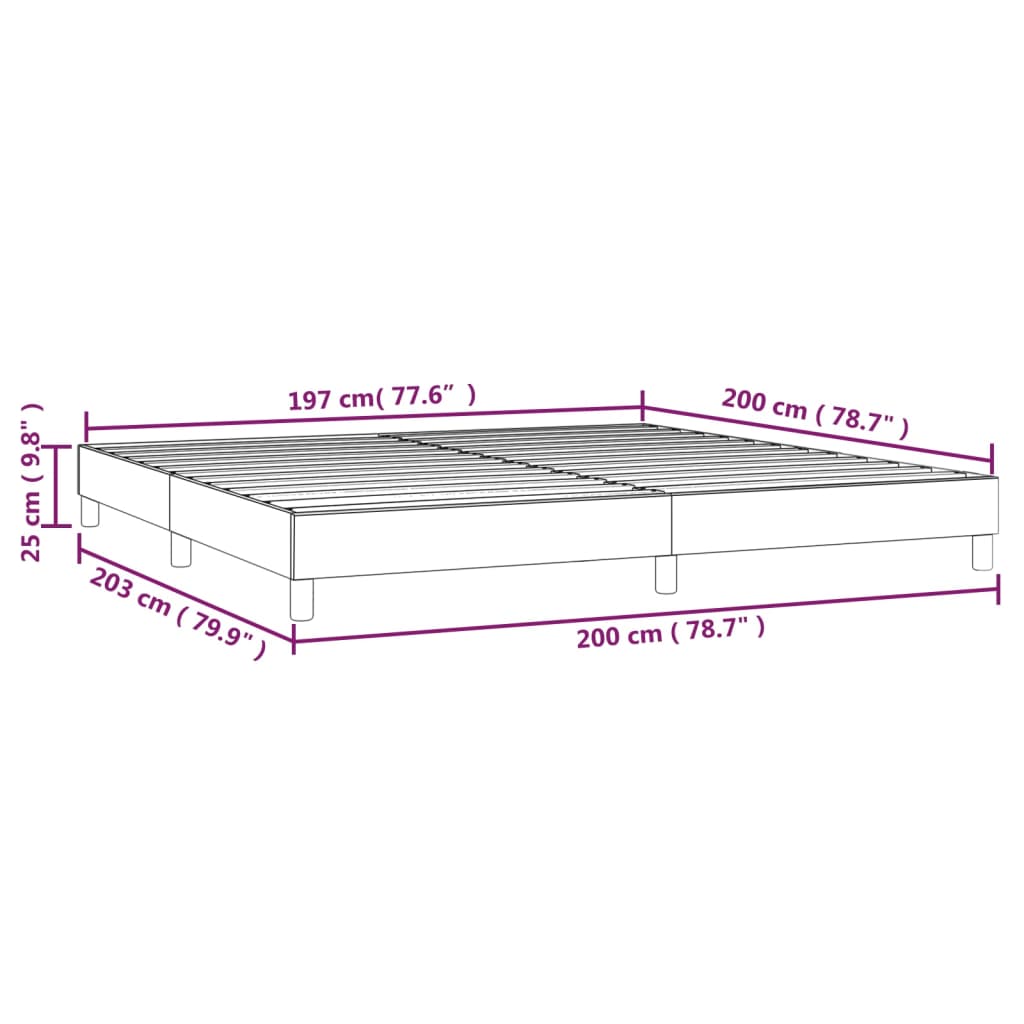 Struttura Letto a Rete a Molle Grigio Chiaro 200x200 cm Tessuto | homemem39