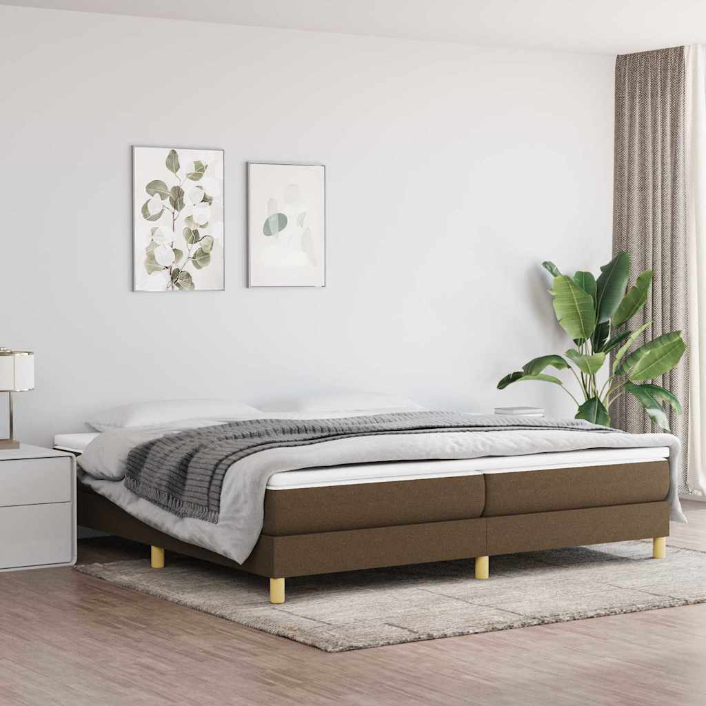 Struttura Letto a Rete a Molle Marrone Scuro 200x200 cm Tessuto