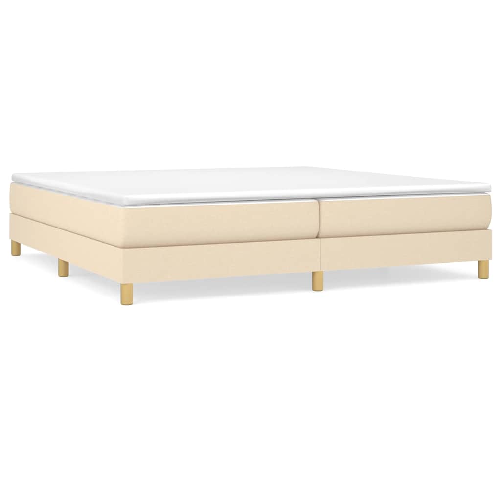 Struttura Letto a Rete a Molle Crema 200x200 cm in Tessuto