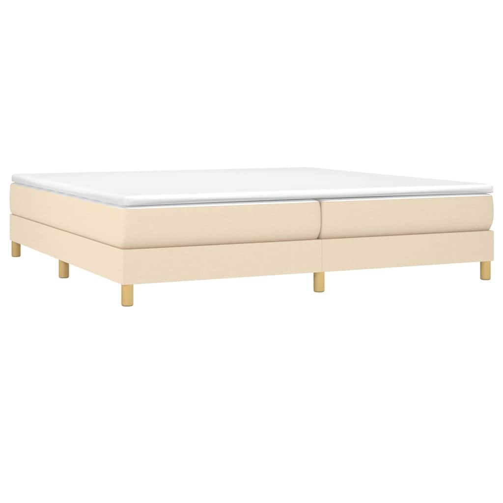 Struttura Letto a Rete a Molle Crema 200x200 cm in Tessuto