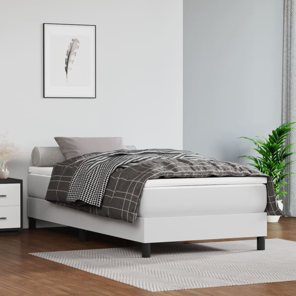 Struttura Letto a Rete a Molle Bianco 90x190 cm in Similpelle | homemem39