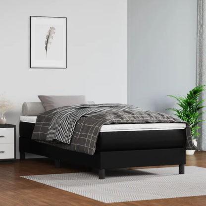 Struttura Letto a Rete a Molle Nero 100x200 cm in Similpelle | homemem39