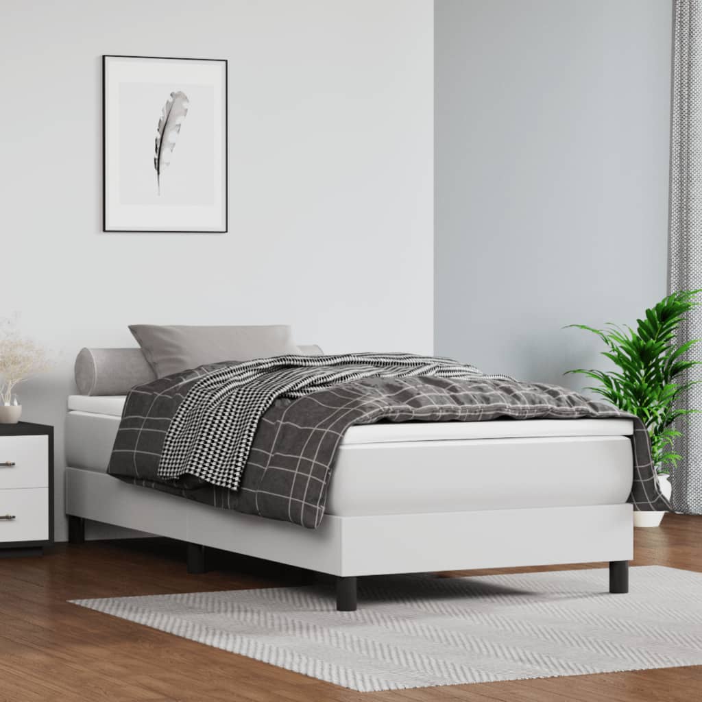 Struttura Letto a Rete a Molle Bianco 100x200 cm in Similpelle | homemem39