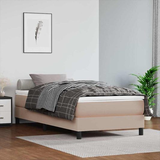 Struttura Letto a Rete a Molle Cappuccino 100x200 cm Similpelle