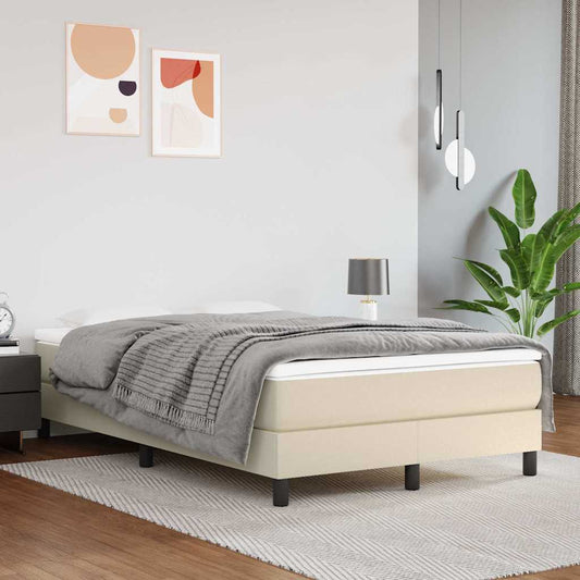 Struttura Letto a Rete a Molle Crema 120x200 cm in Similpelle