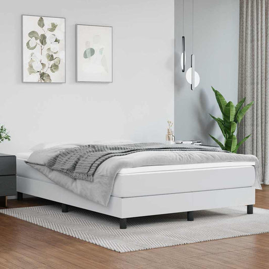 Struttura Letto a Rete a Molle Bianco 140x190 cm in Similpelle