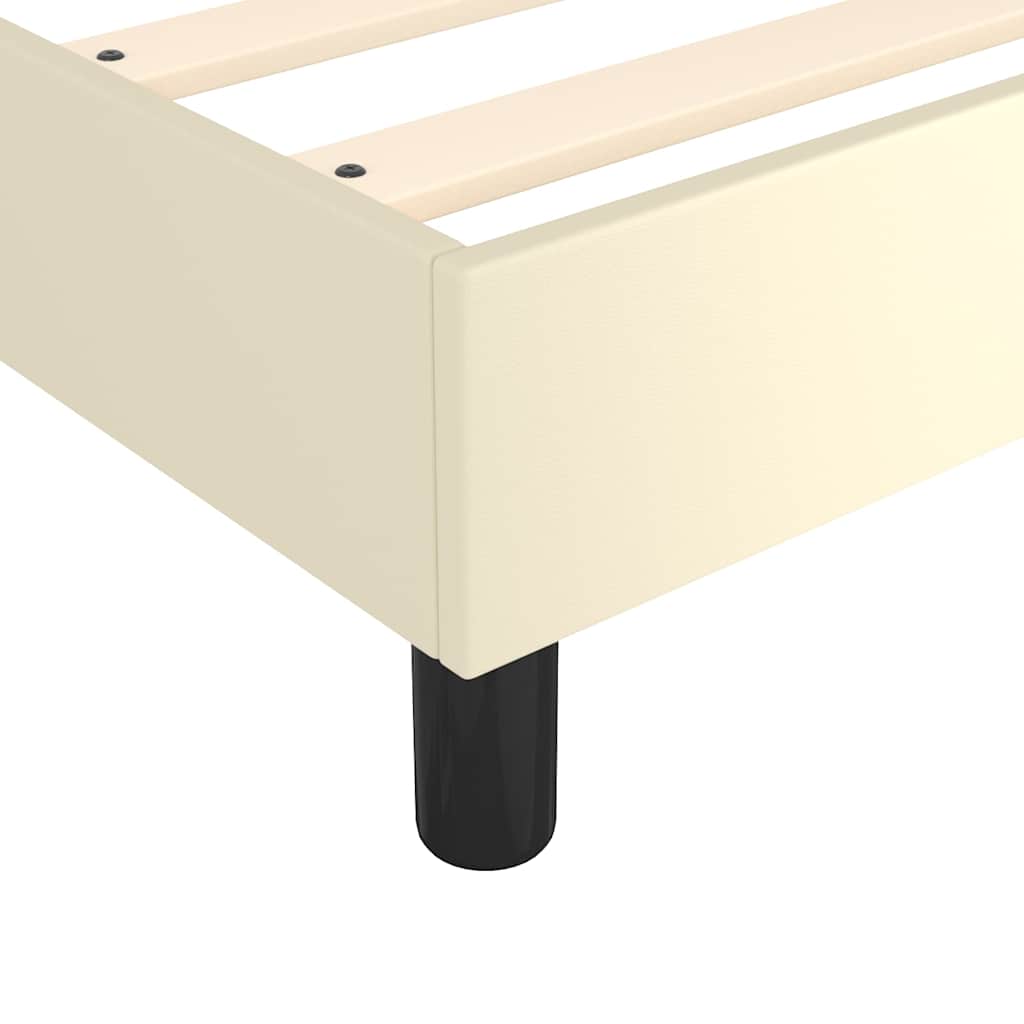 Struttura Letto a Rete a Molle Crema 140x190 cm in Similpelle