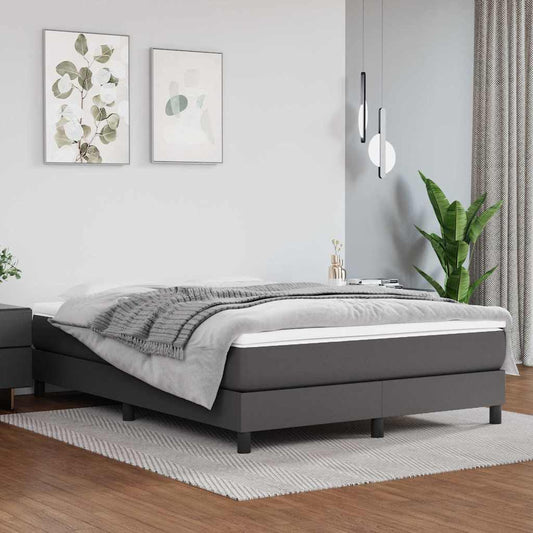 Struttura Letto a Rete a Molle Grigio 140x190 cm in Similpelle
