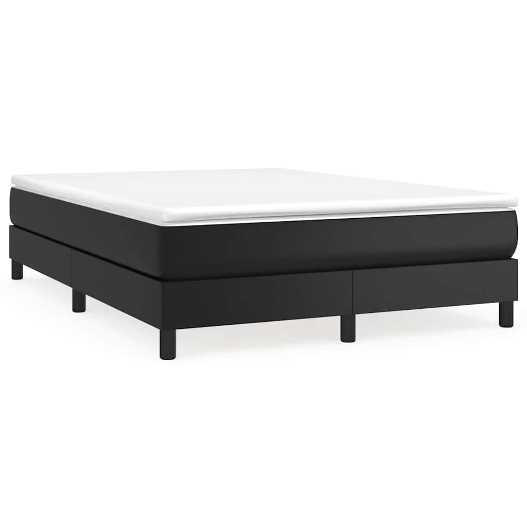 Struttura Letto a Rete a Molle Nero 140x200 cm in Similpelle