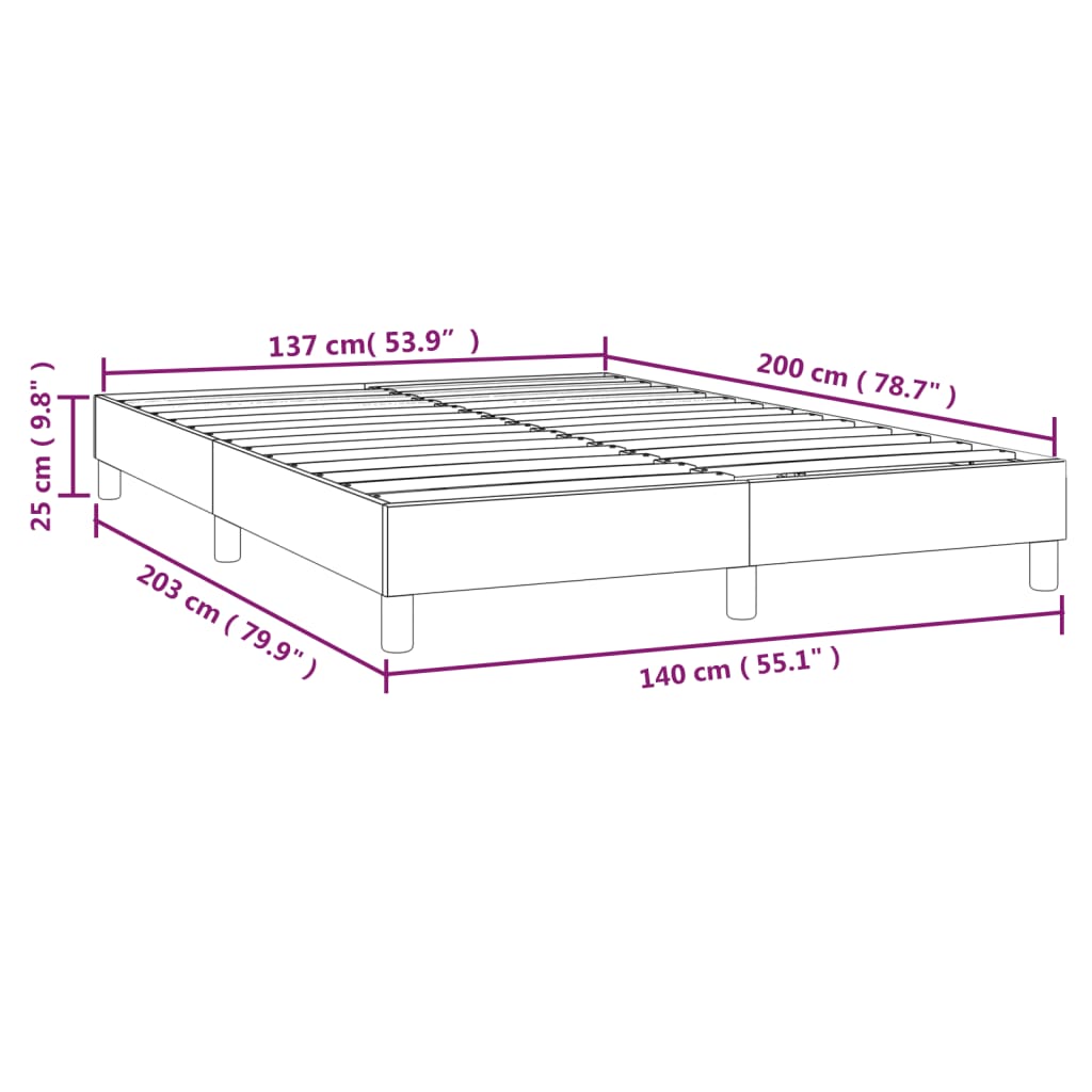 Struttura Letto a Rete a Molle Crema 140x200 cm in Similpelle | homemem39