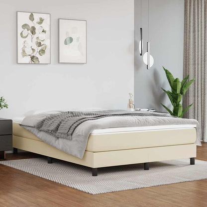Struttura Letto a Rete a Molle Crema 140x200 cm in Similpelle