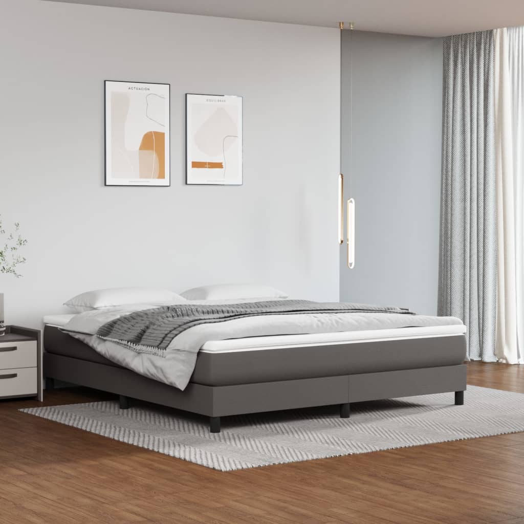 Struttura Letto a Rete a Molle Grigio 160x200 cm in Similpelle | homemem39