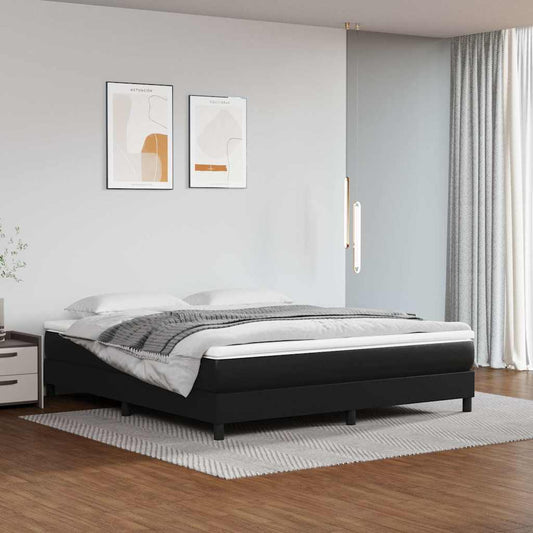Struttura Letto a Rete a Molle Nero 180x200 cm in Similpelle