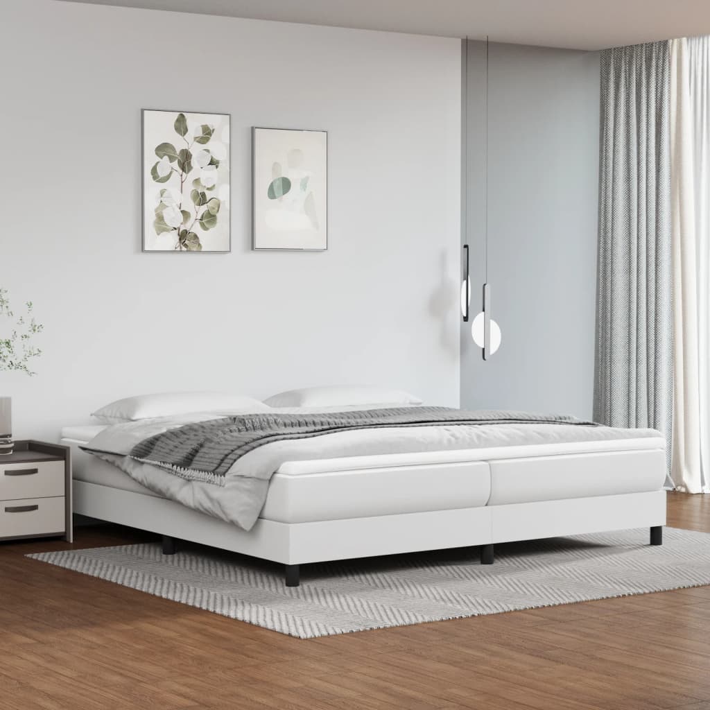 Struttura Letto a Rete a Molle Bianco 200x200 cm in Similpelle | homemem39
