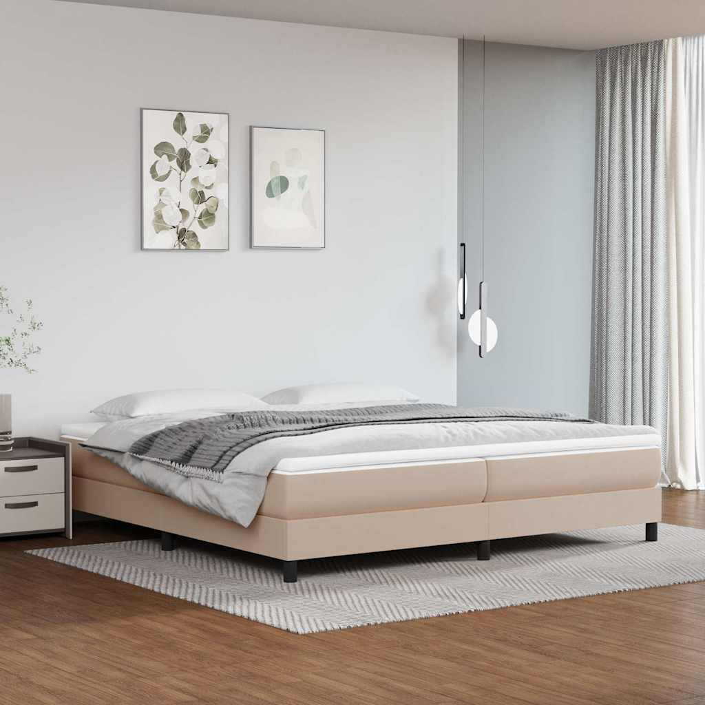 Struttura Letto a Rete a Molle Cappuccino 200x200 cm Similpelle
