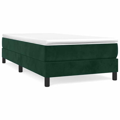 Struttura Letto a Rete a Molle Verde Scuro 80x200 cm in Velluto