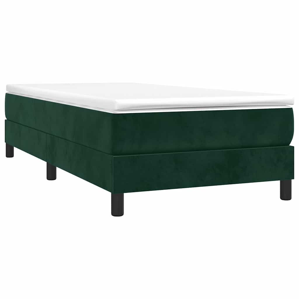 Struttura Letto a Rete a Molle Verde Scuro 80x200 cm in Velluto