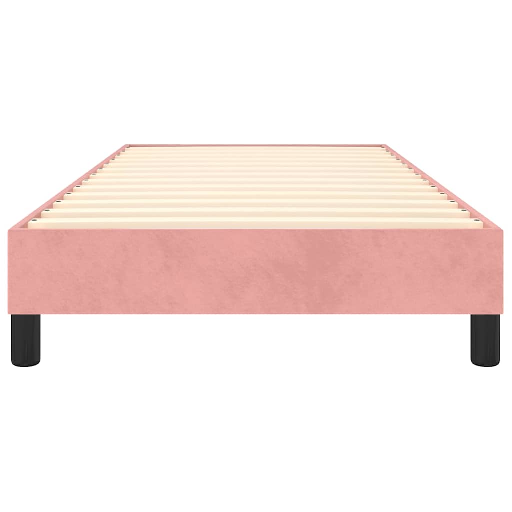 Struttura Letto a Rete a Molle Rosa 80x200 cm in Velluto