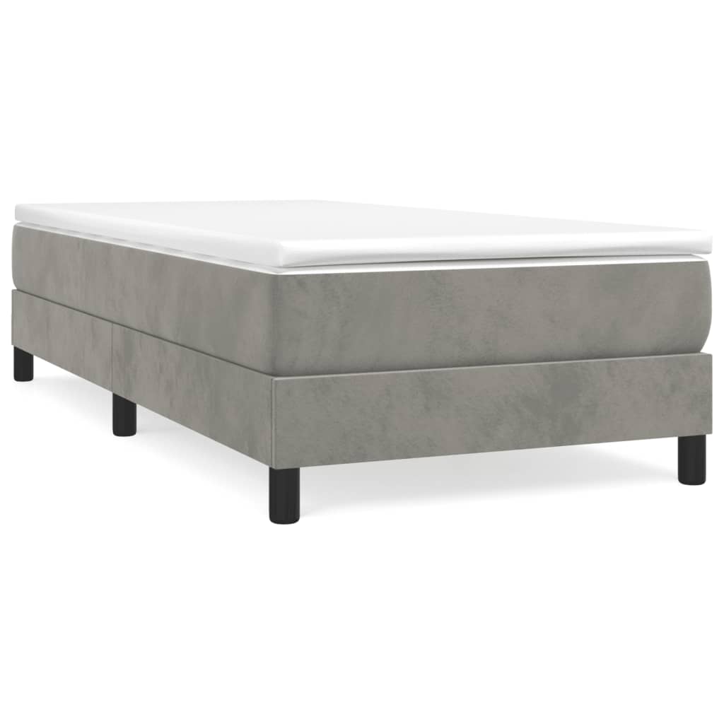 Struttura Letto a Rete a Molle Grigio Chiaro 90x190 cm Velluto | homemem39