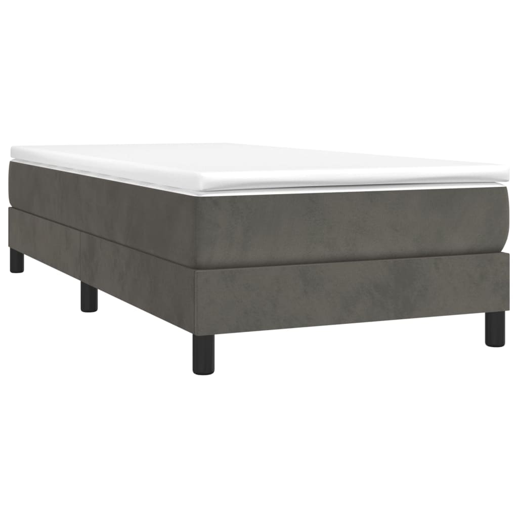 Struttura Letto a Rete a Molle Grigio Scuro 90x190 cm Velluto | homemem39