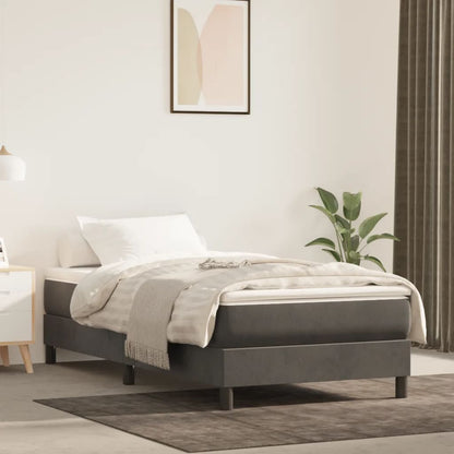 Struttura Letto a Rete a Molle Grigio Scuro 90x190 cm Velluto | homemem39