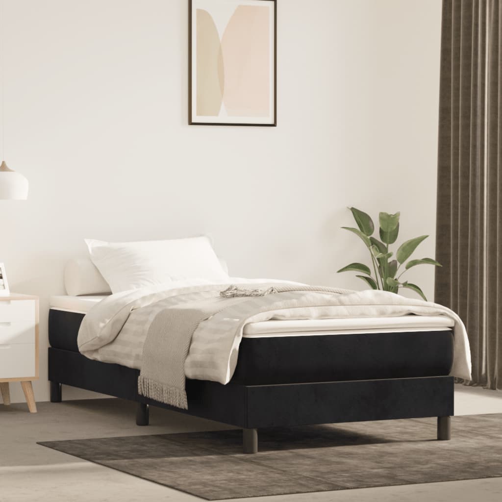 Struttura Letto a Rete a Molle Nero 90x190 cm in Velluto | homemem39