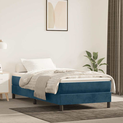 Struttura Letto a Rete a Molle Blu Scuro 90x190 cm in Velluto | homemem39