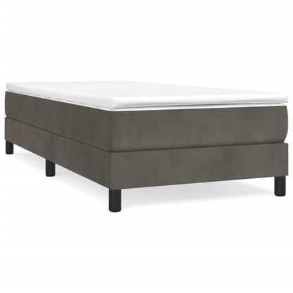 Struttura Letto a Rete a Molle Grigio Scuro 90x200 cm Velluto