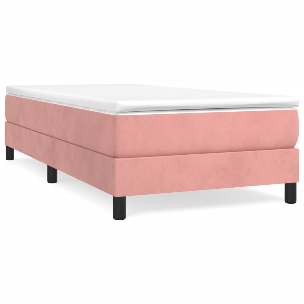 Struttura Letto a Rete a Molle Rosa 90x200 cm in Velluto | homemem39