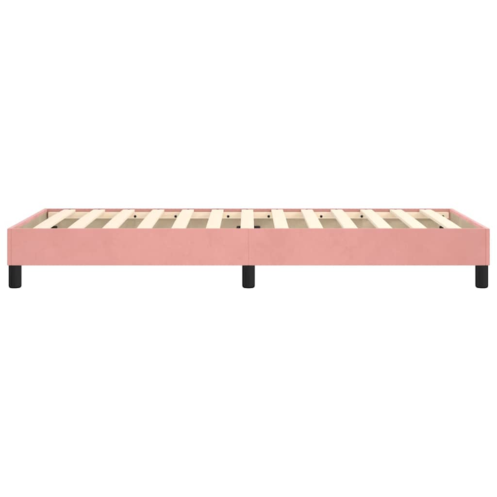 Struttura Letto a Rete a Molle Rosa 90x200 cm in Velluto