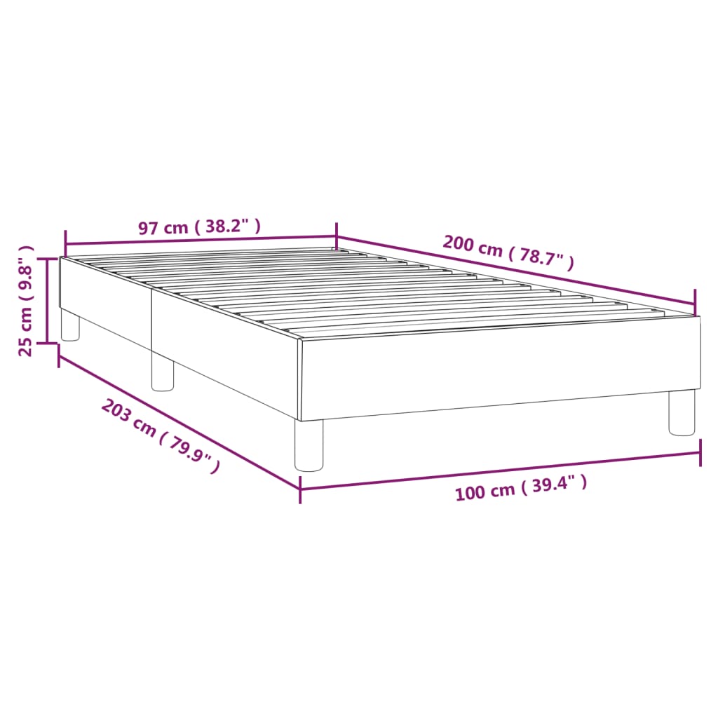 Struttura Letto a Rete a Molle Grigio Chiaro 100x200 cm Velluto | homemem39