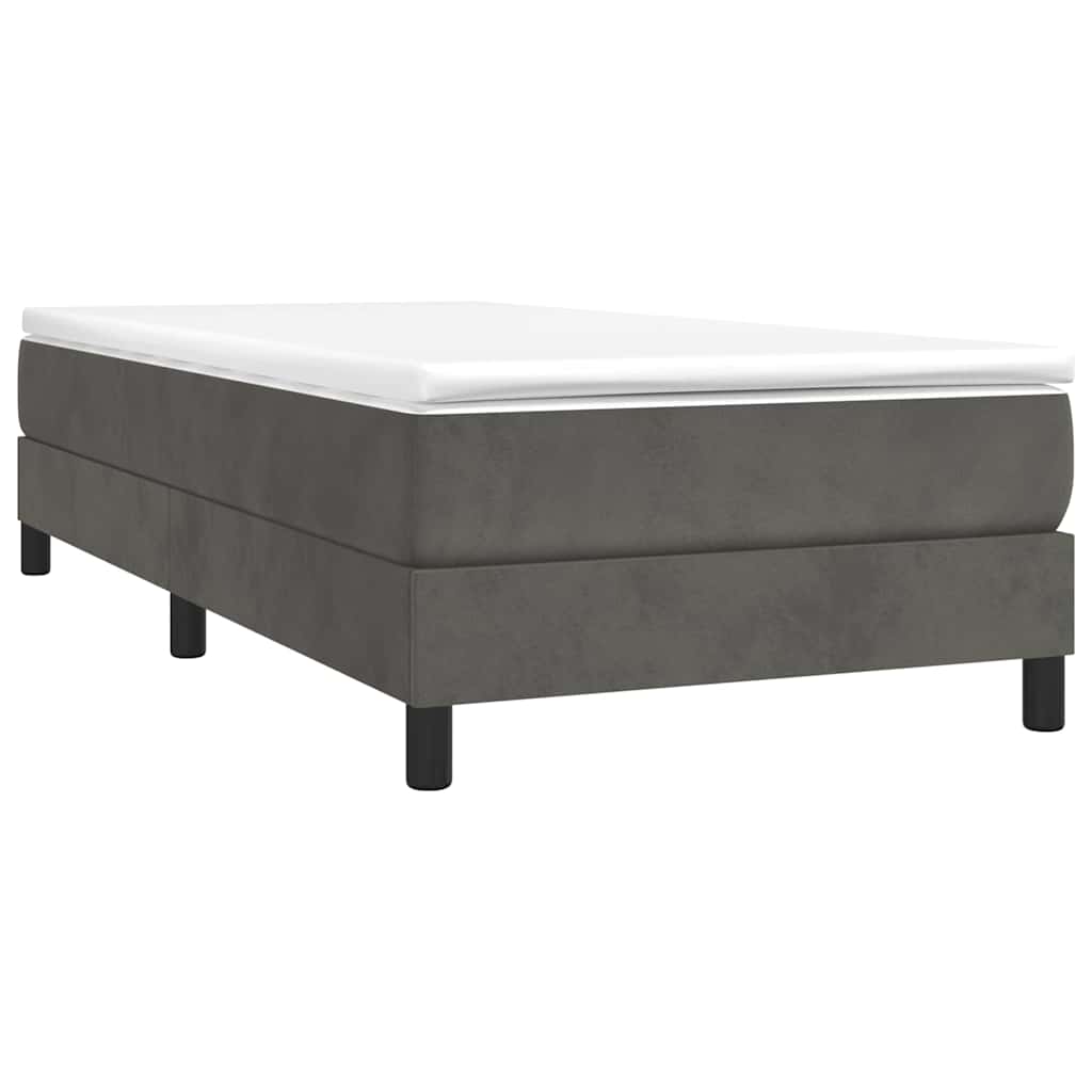 Struttura Letto a Rete a Molle Grigio Scuro 100x200 cm Velluto