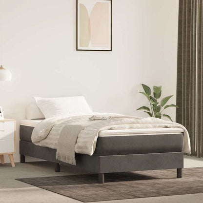 Struttura Letto a Rete a Molle Grigio Scuro 100x200 cm Velluto