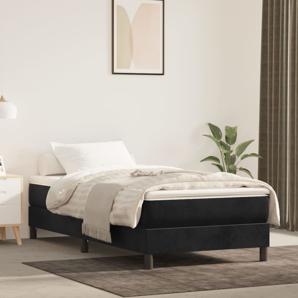 Struttura Letto a Rete a Molle Nero 100x200 cm in Velluto | homemem39