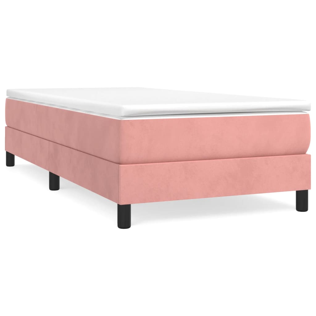 Struttura Letto a Rete a Molle Rosa 100x200 cm in Velluto | homemem39