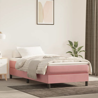 Struttura Letto a Rete a Molle Rosa 100x200 cm in Velluto | homemem39