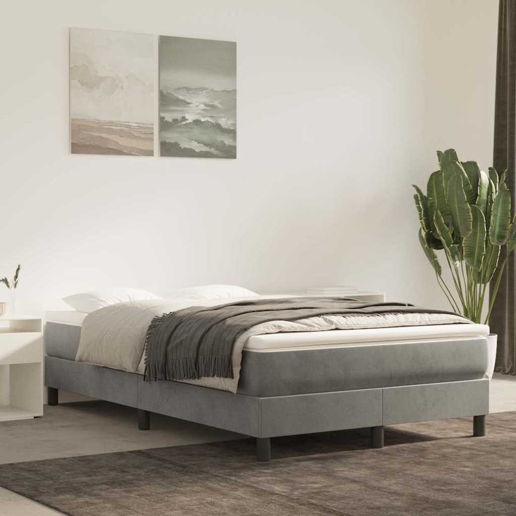 Struttura Letto a Rete a Molle Grigio Chiaro 120x200 cm Velluto